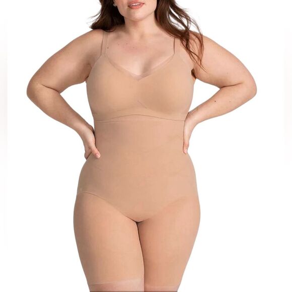 NWOT HoneyLove Super Power Shorts in Sand Size 2X - Picture 1 of 7